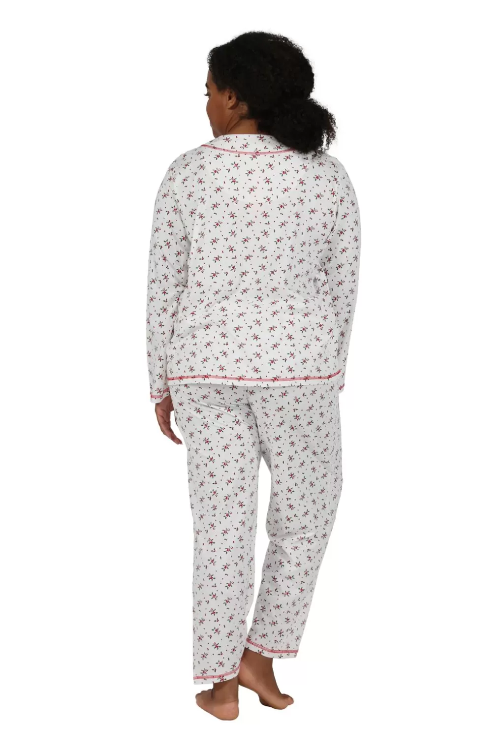 La Cera™ Long Sleeve Mistletoe Plus Size Pj Set