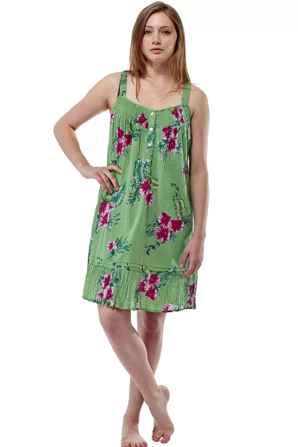 La Cera™ Mint Floral Chemise