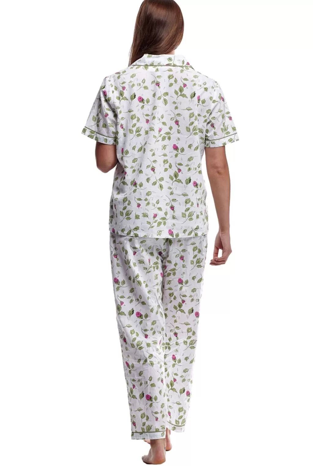 La Cera™ Mint Floral Print Plus Size Pajamas