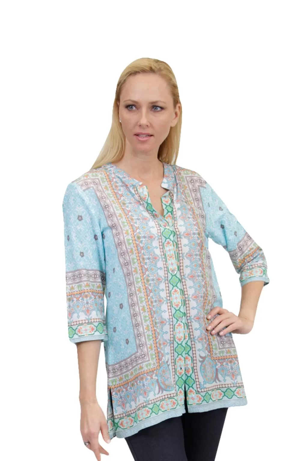La Cera™ Mosaic Border Print Tunic