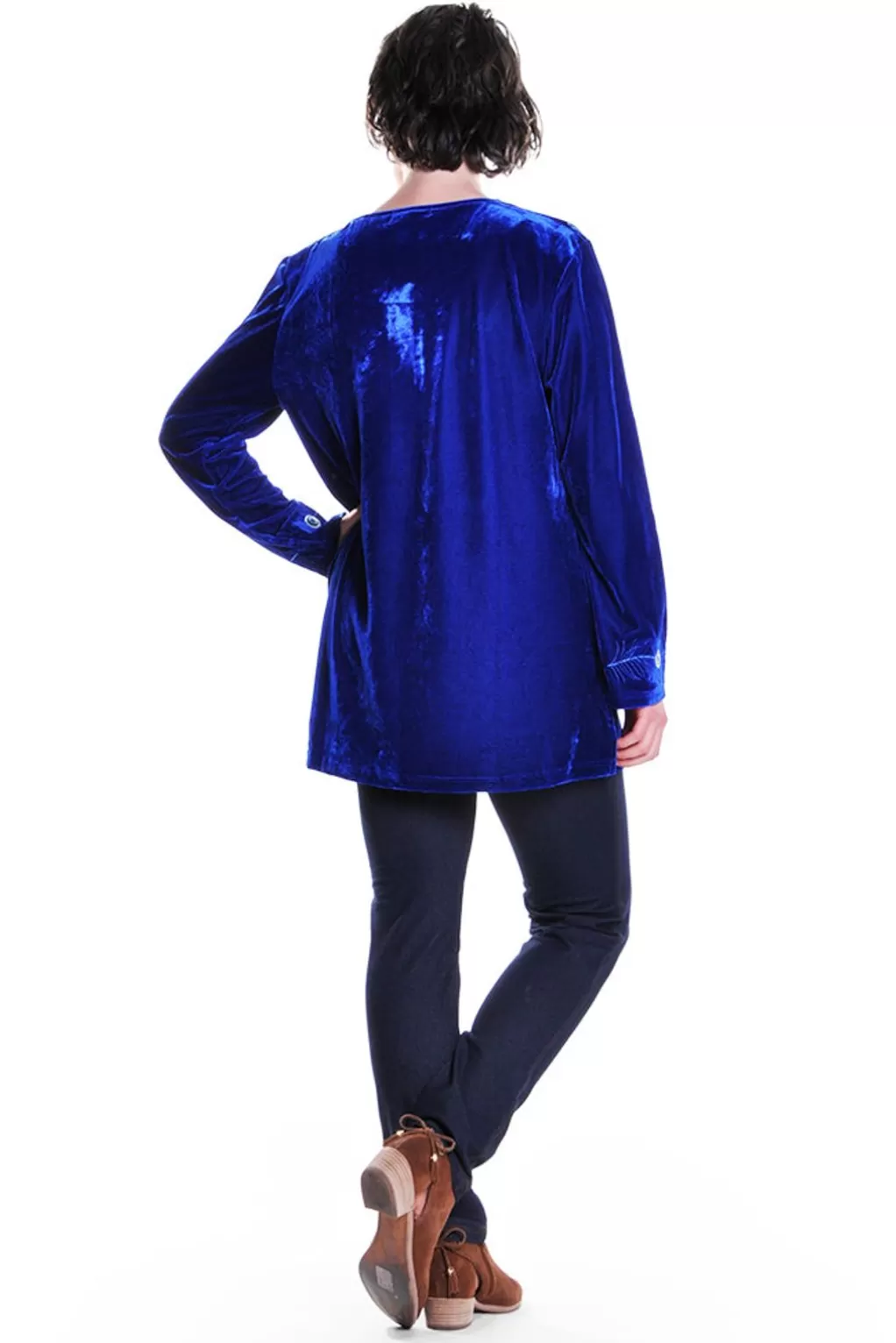 La Cera™ Peacock Velour Top