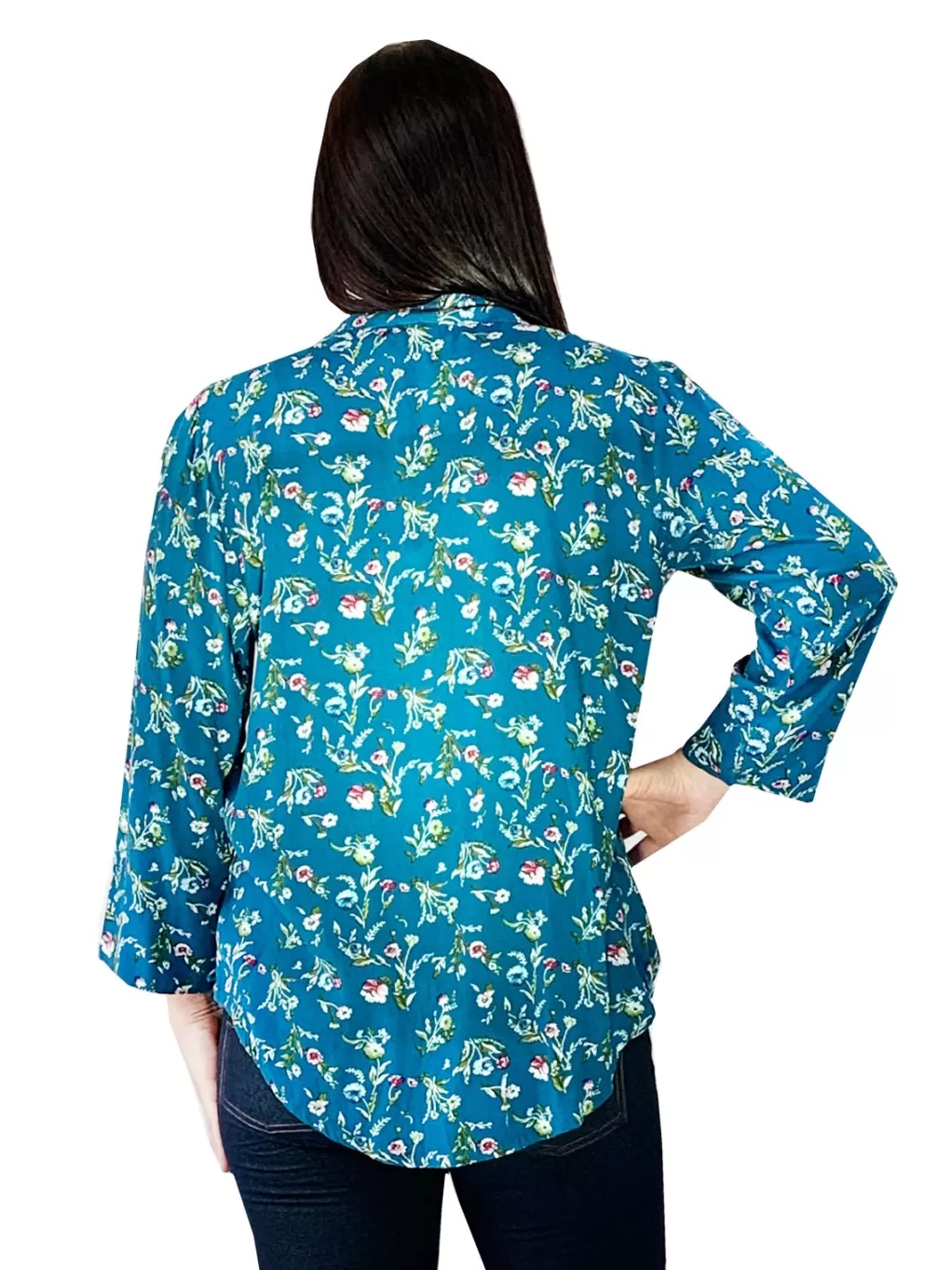 La Cera™ Pleat Front Printed Rayon Top