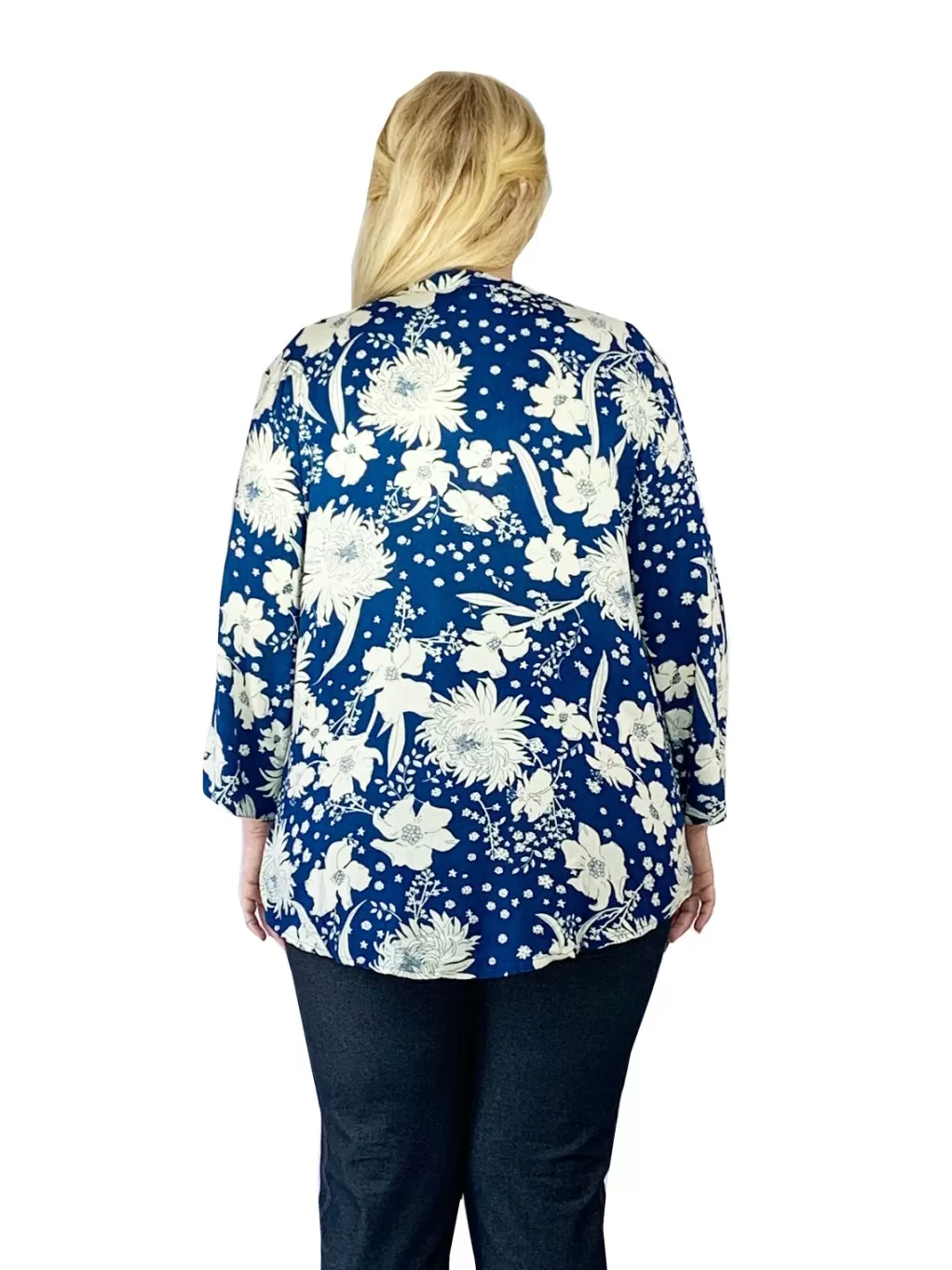 La Cera™ Pleat Front Printed Rayon Top - Plus Size