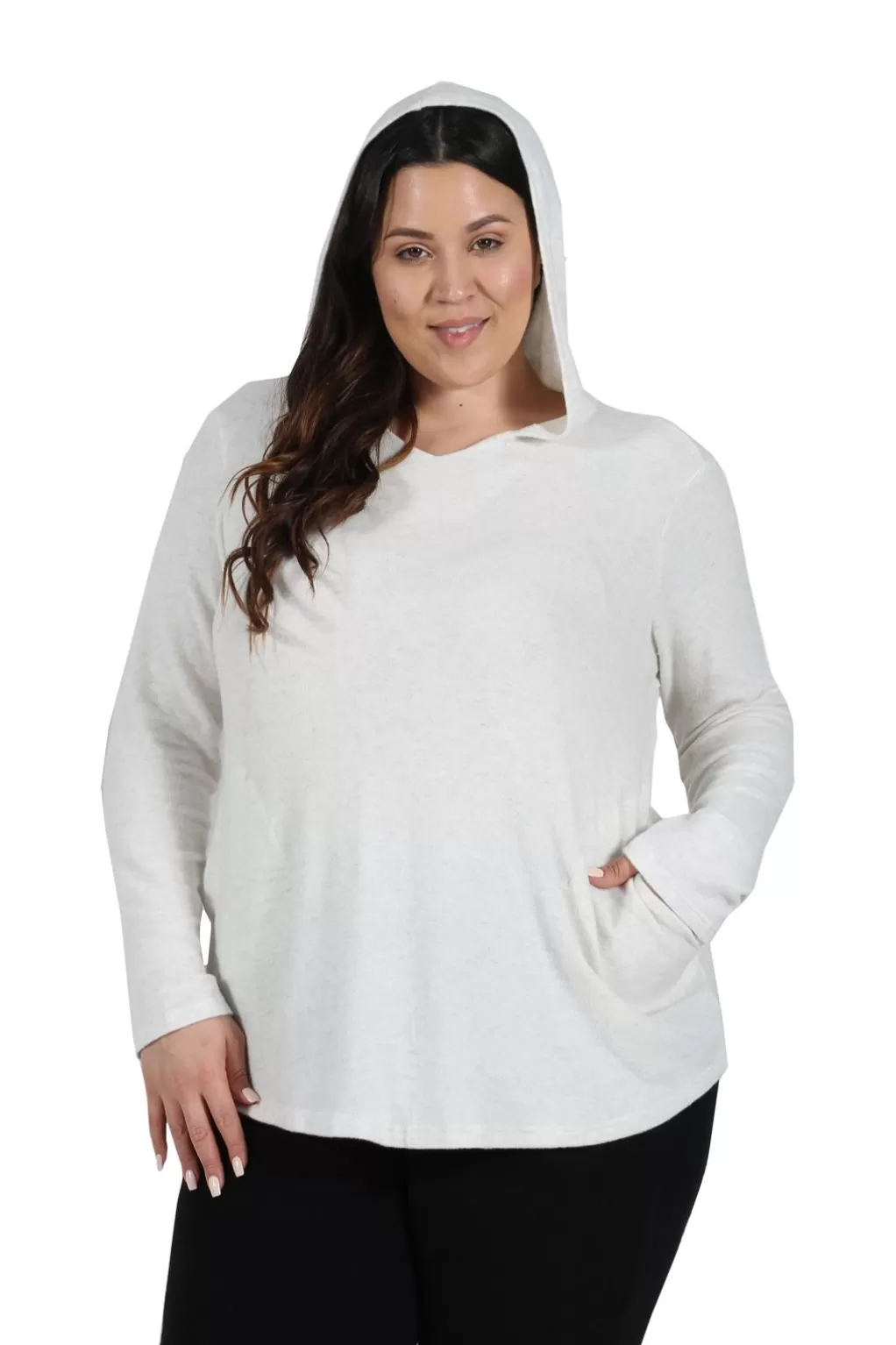 La Cera™ Plus Size Cozy Hooded Tee