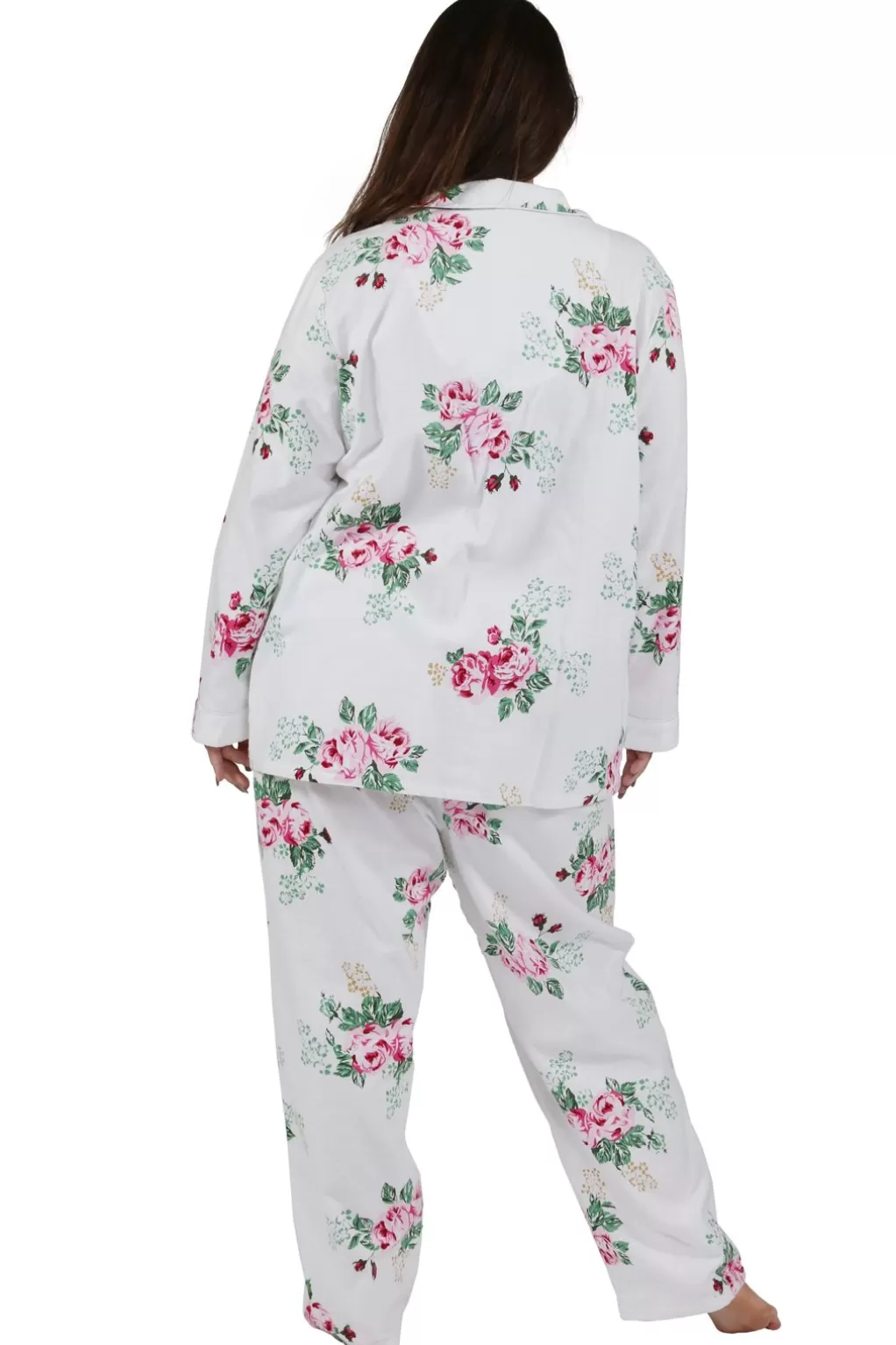 La Cera™ Plus Size Flannel Print Pajama Set