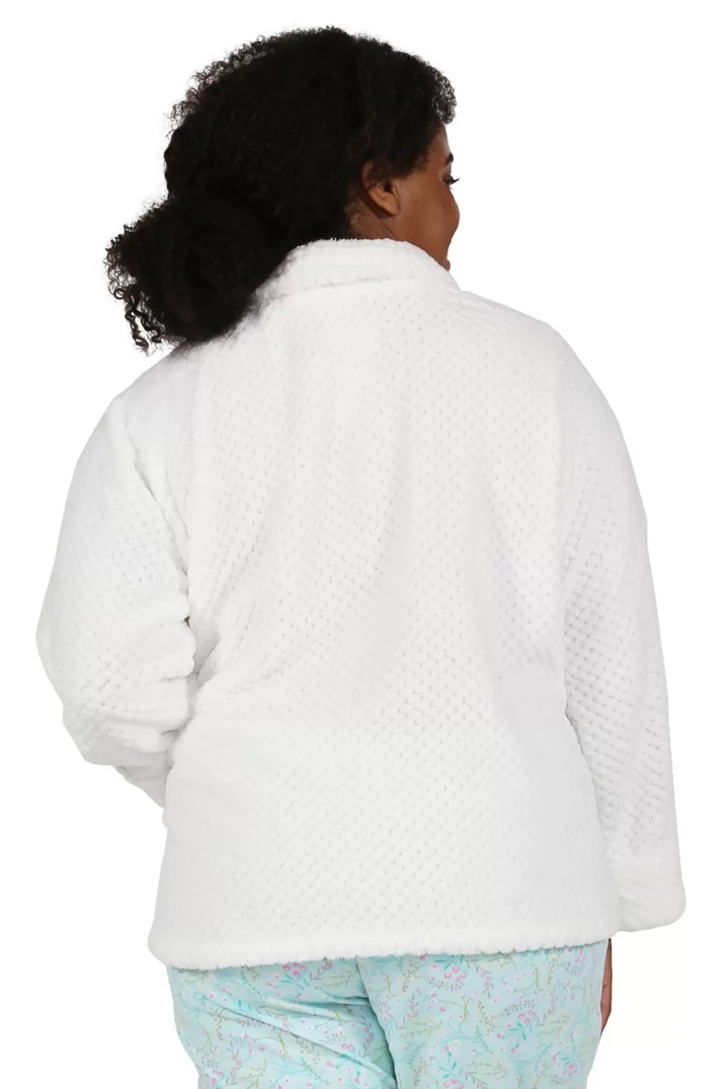 La Cera™ Plus Size Honeycomb Fleece Bed Jacket