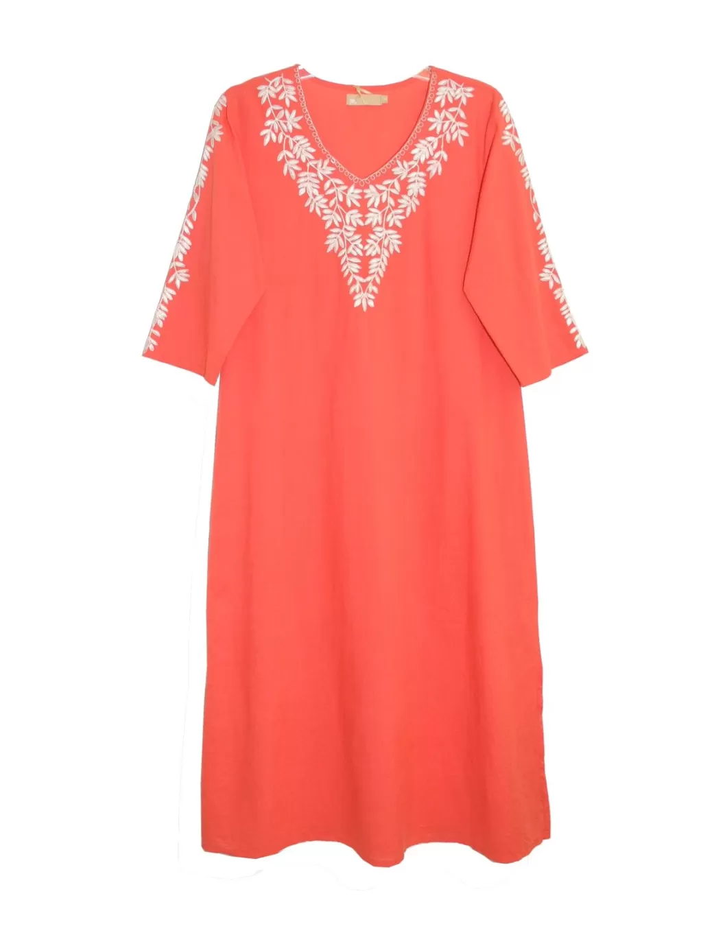La Cera™ Plus Size La Cera 3/4 Quarter Length Sleeve Embroidered Caftan
