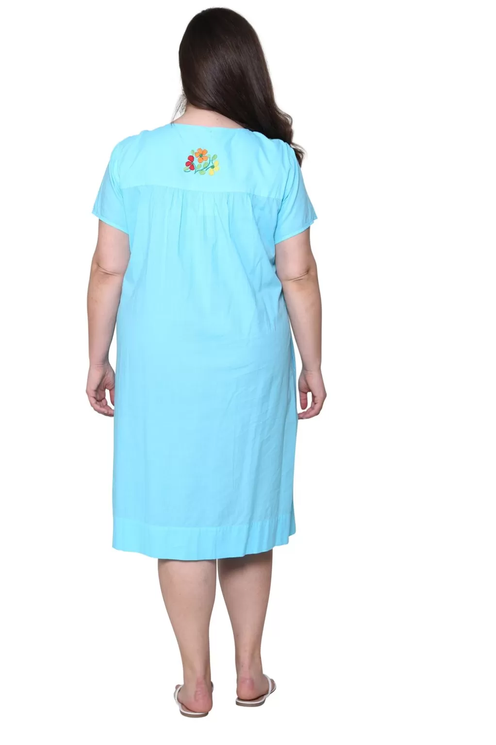 La Cera™ Plus Size La Cera Embroide Short Sleeve Dress