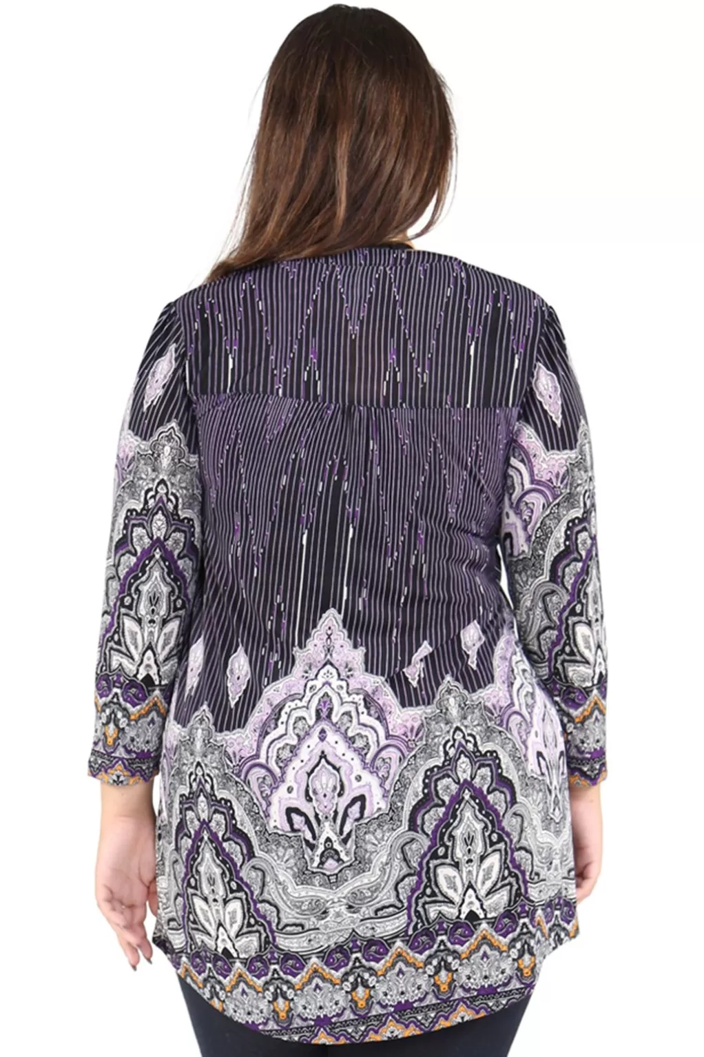 La Cera™ Plus Size La Cera Empire Paisley Print Tunic