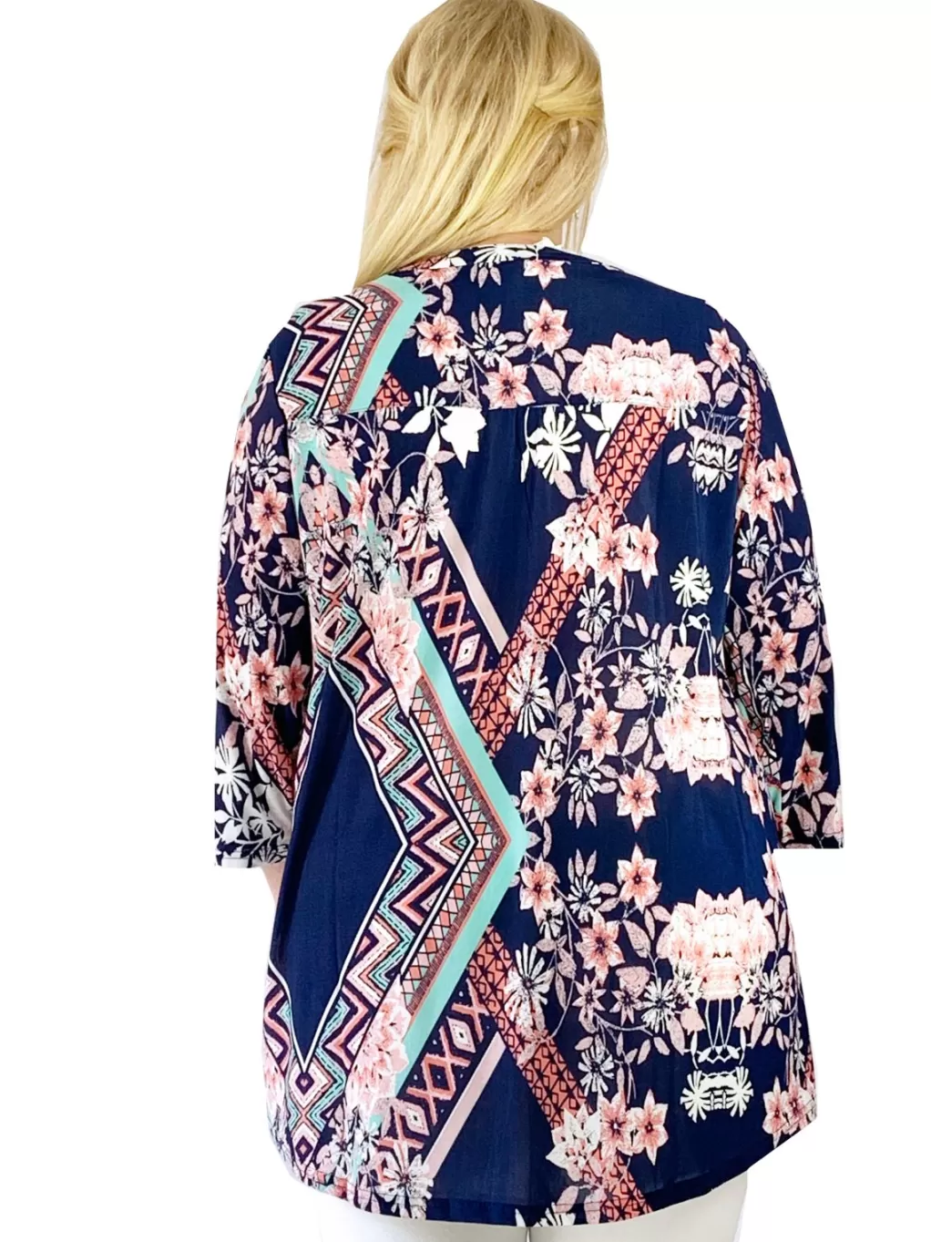 La Cera™ Plus Size La Cera Key West Deco Print Tunic