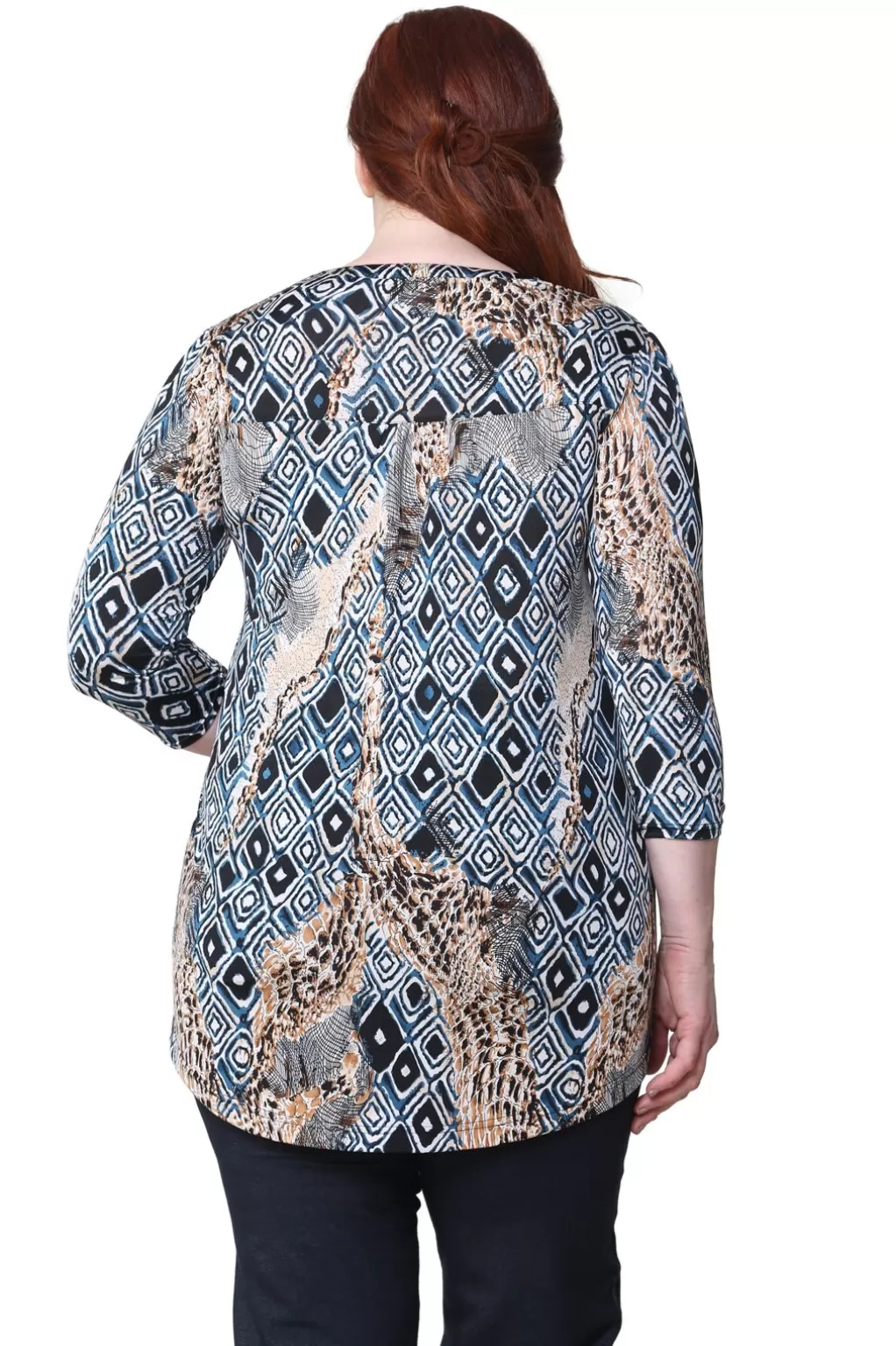 La Cera™ Plus Size La Cera Malabar Batik Print Tunic