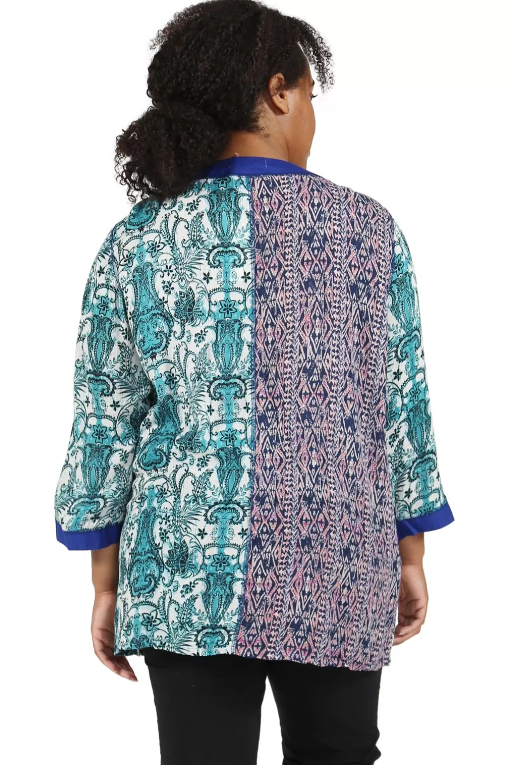 La Cera™ Plus Size La Cera Multi Patchwork Top