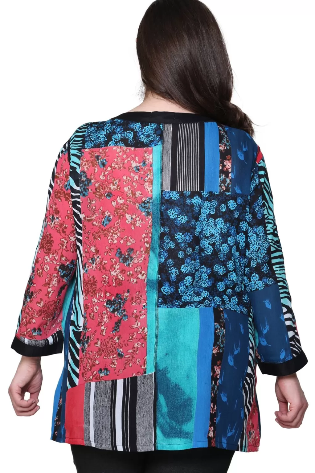 La Cera™ Plus Size La Cera Patchwork Top