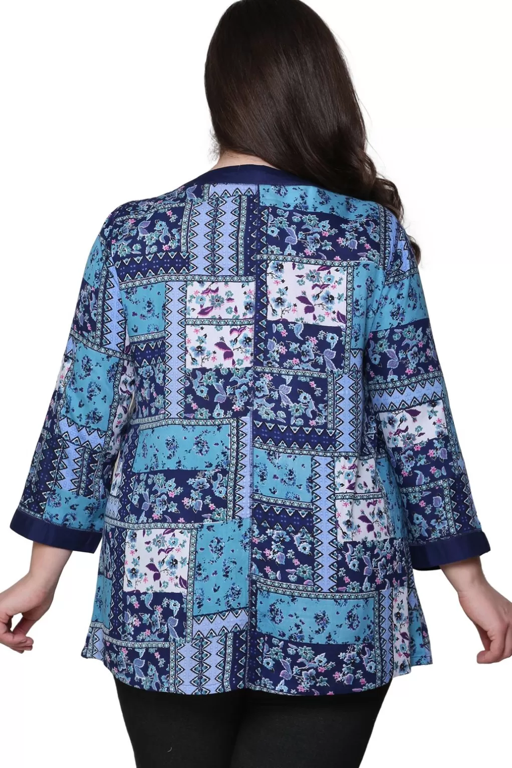 La Cera™ Plus Size La Cera Patchwork Top