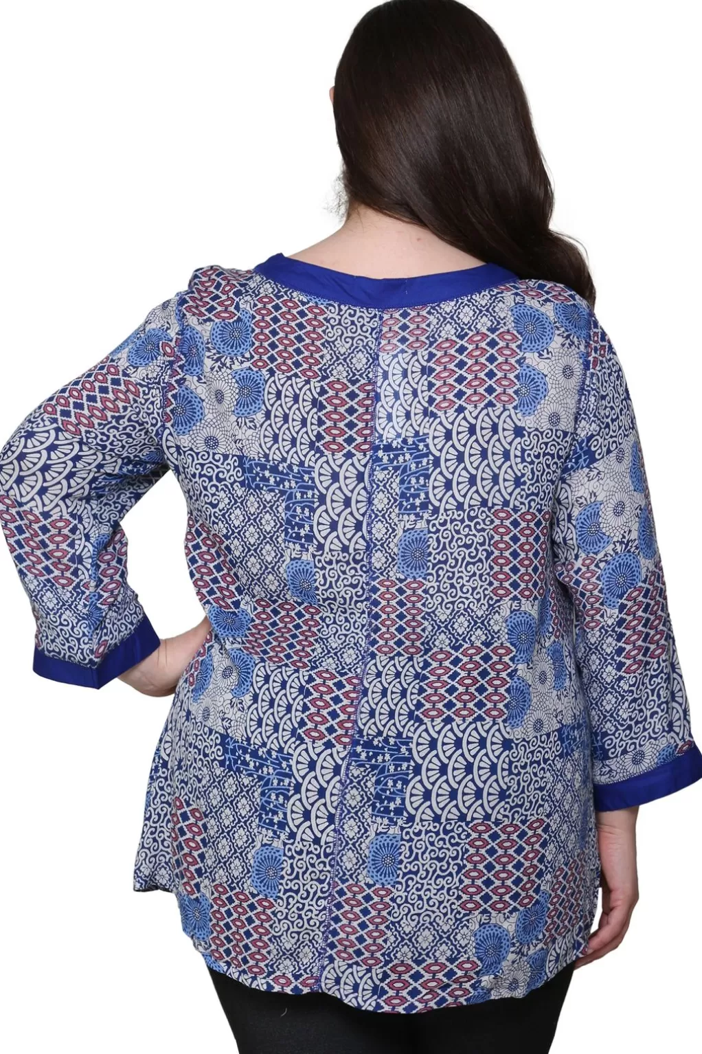 La Cera™ Plus Size La Cera Patchwork Top