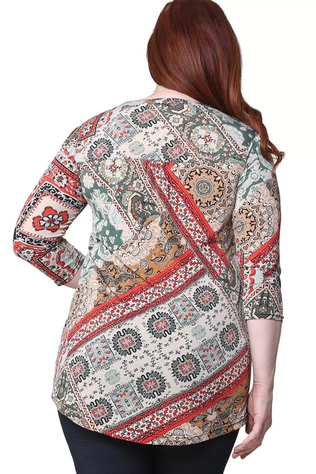 La Cera™ Plus Size La Cera Persian Paisley Print Tunic