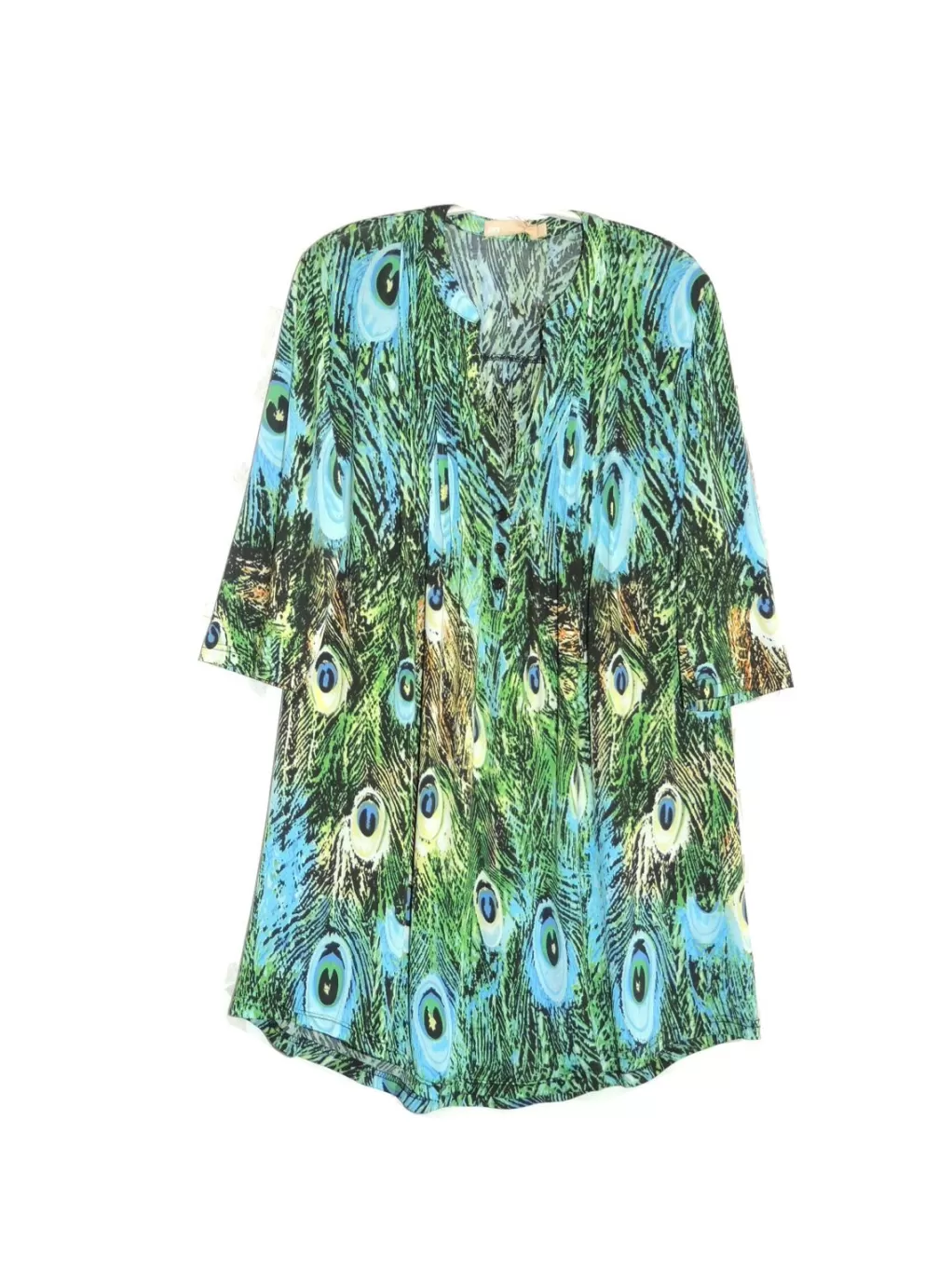 La Cera™ Plus Size La Cera Pleat Front Printed Tunic