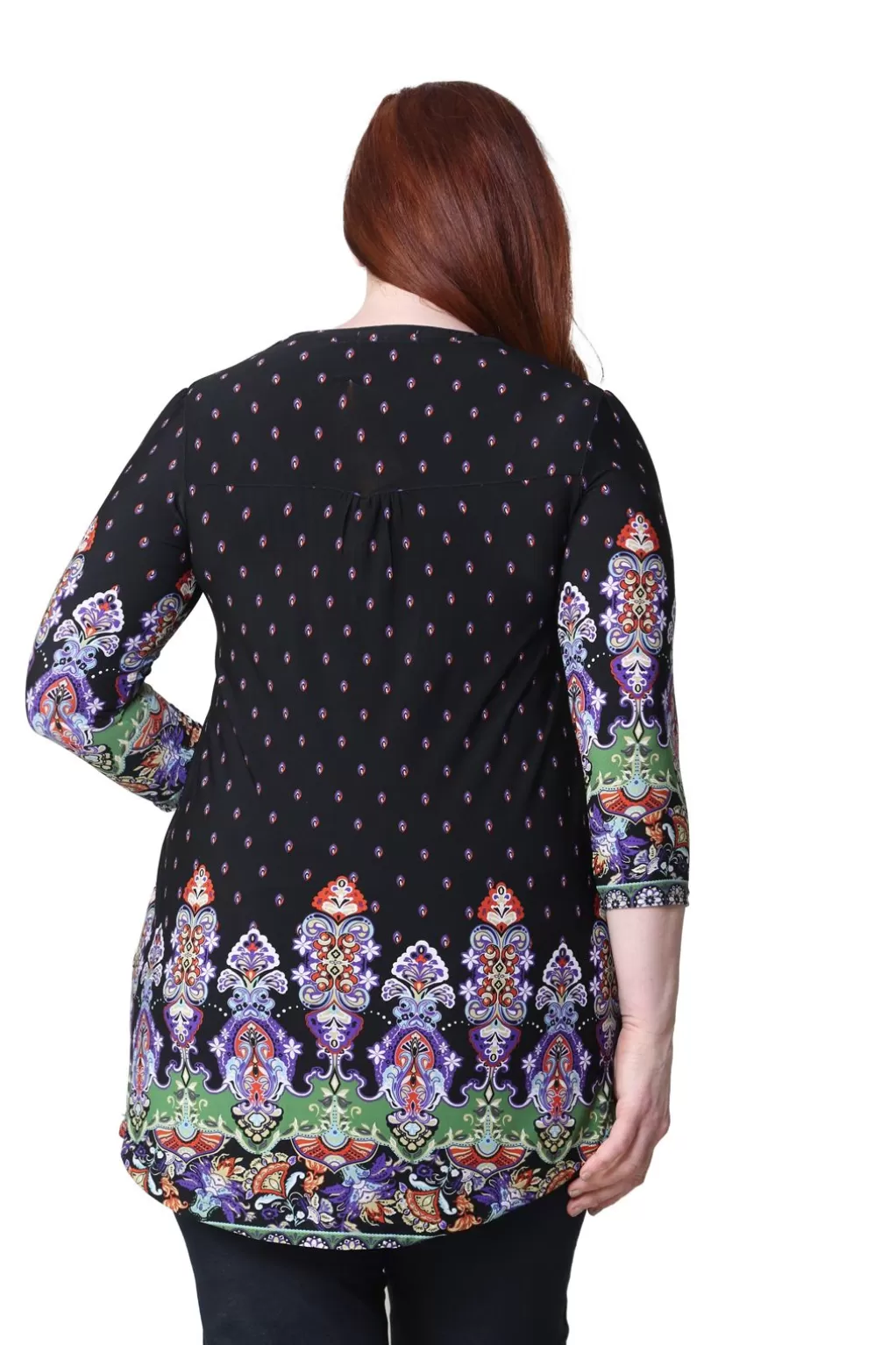 La Cera™ Plus Size La Cera Renaissance Paisley Print Tunic