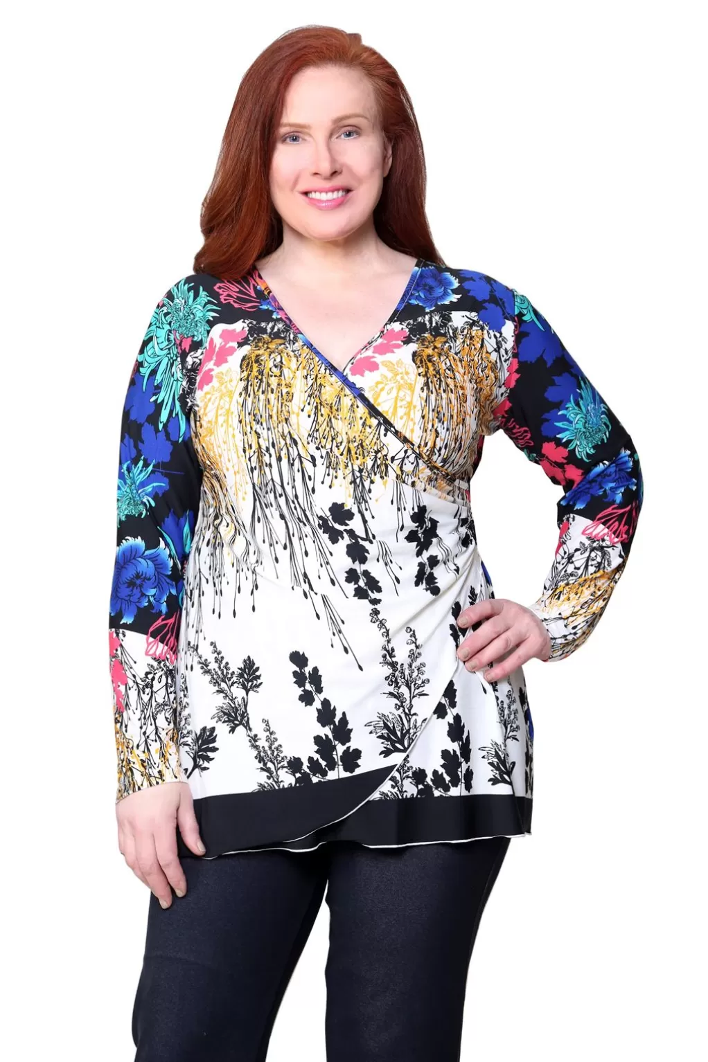 La Cera™ Plus Size La Cera Wrap Tunic