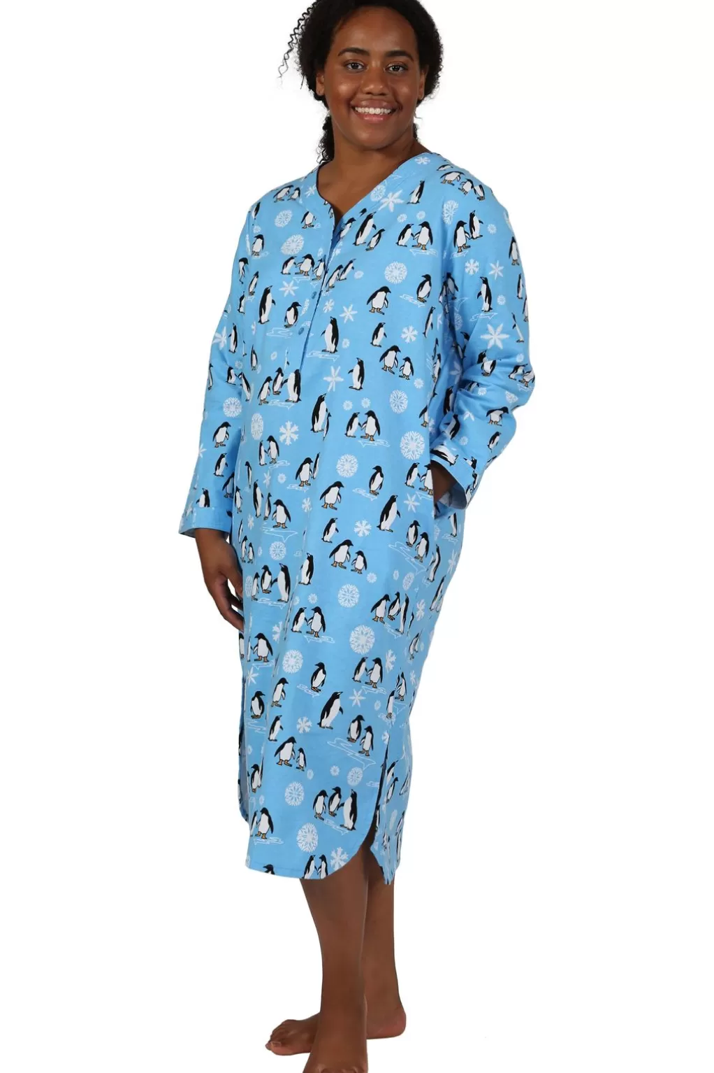 La Cera™ Plus Size Penguin Night Shirt