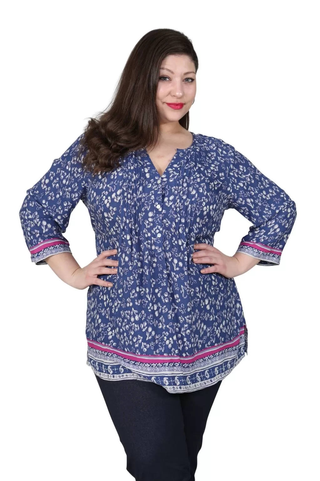 La Cera™ Plus Size Rayon Print Tunic