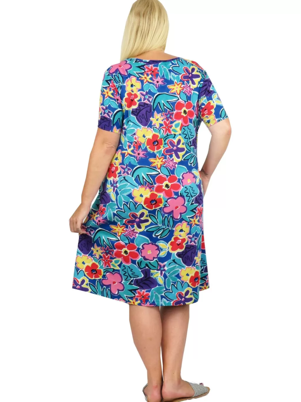 La Cera™ Plus Size Short Sleeve Cotton Knit Short Dress