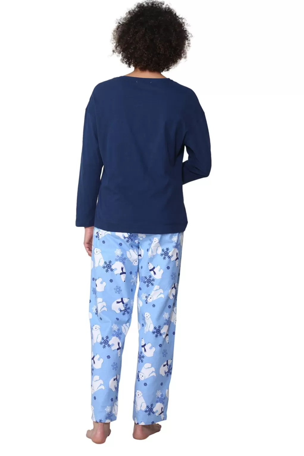 La Cera™ Polar Bear Flannel Pajama Set