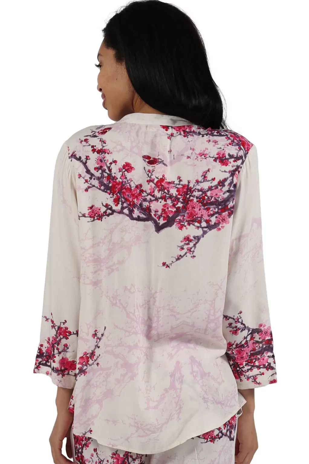 La Cera™ Printed Long Sleeve Rayon Pajamas