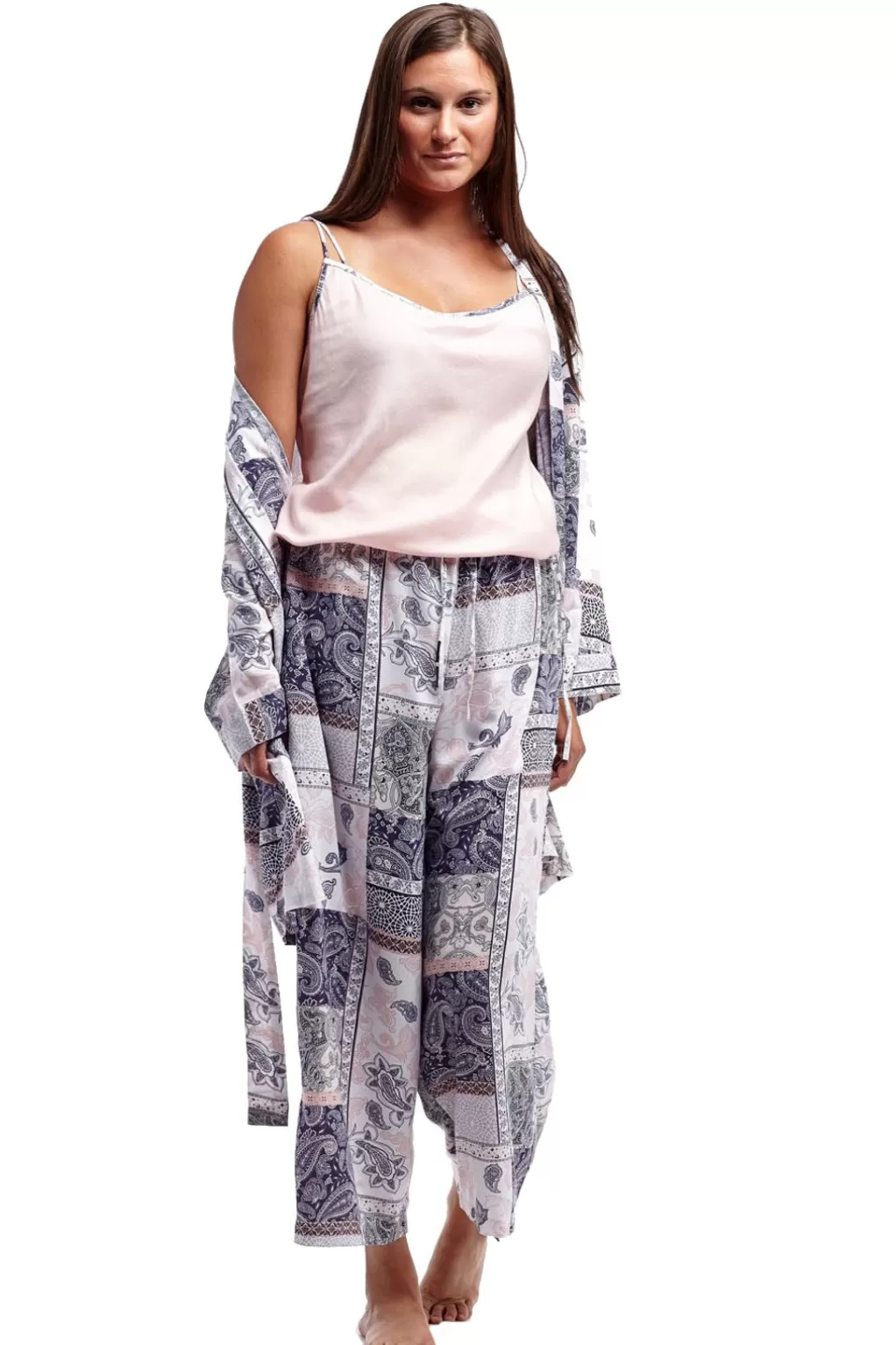La Cera™ Rayon Navy And Printed Pjs