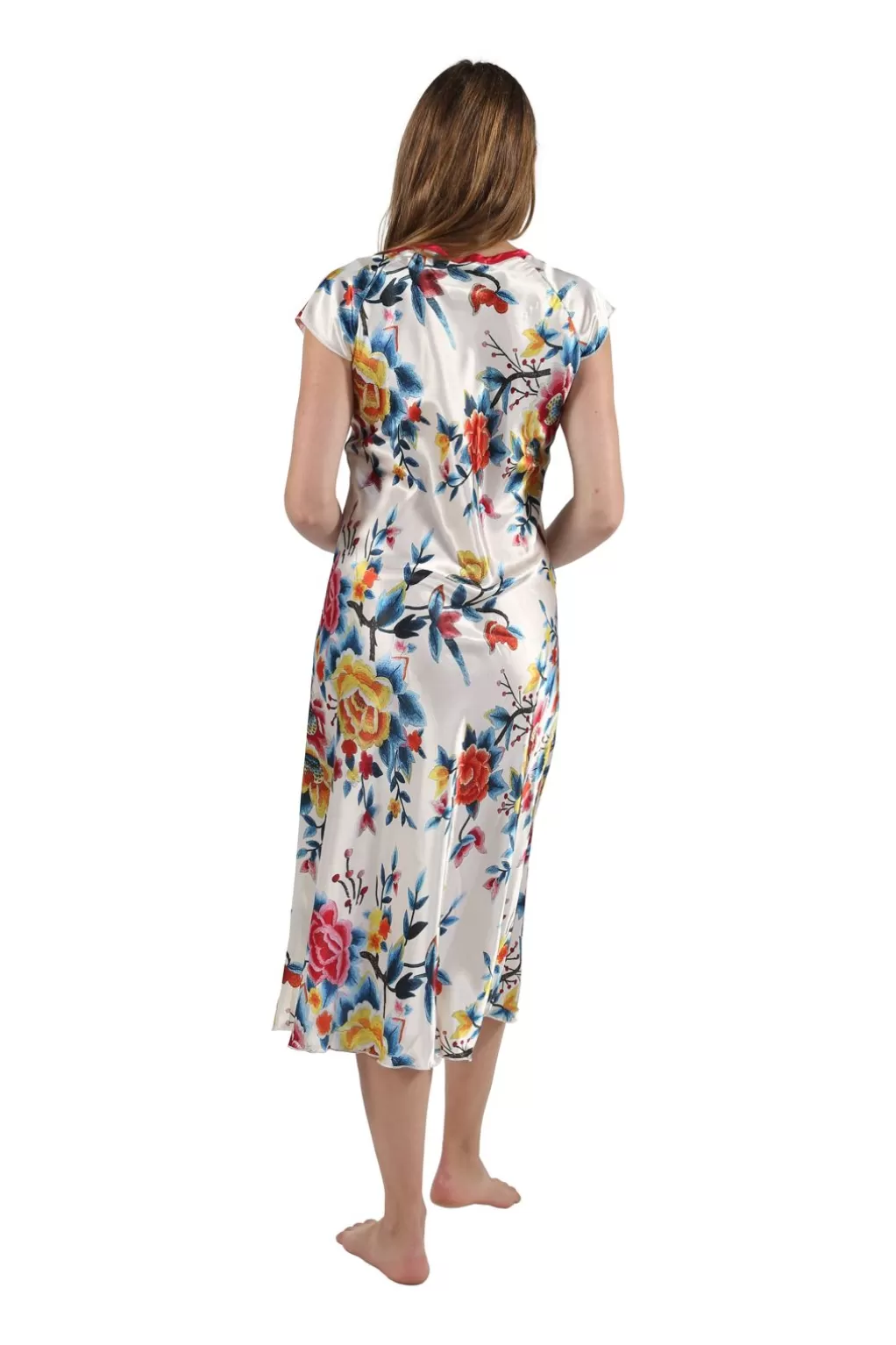 La Cera™ Satin Floral Multi Colo Gown