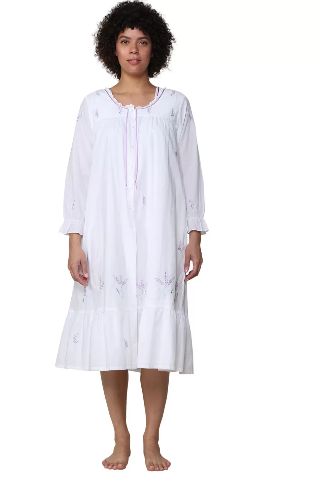 La Cera™ Scoop Neck Embroidered Robe
