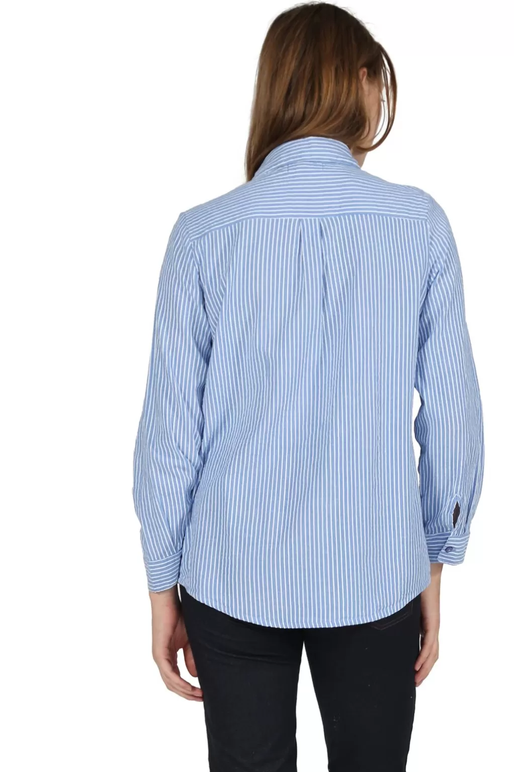La Cera™ Seersucker Embroide Button Front Shirt