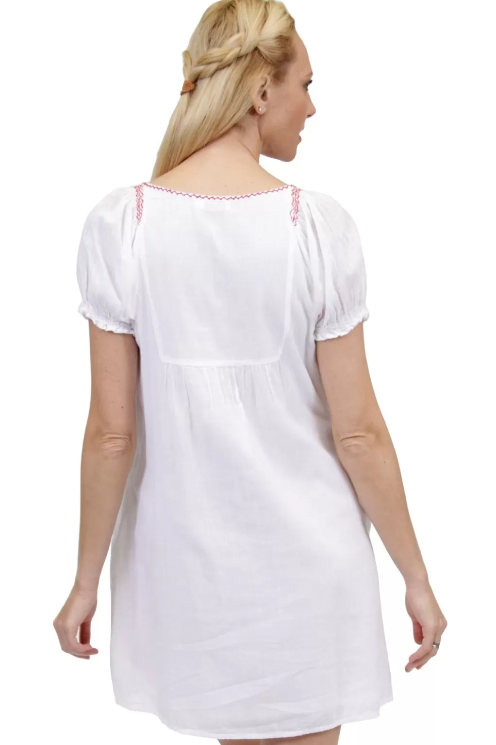 La Cera™ Short Sleeve Embroidered Peasant Chemise