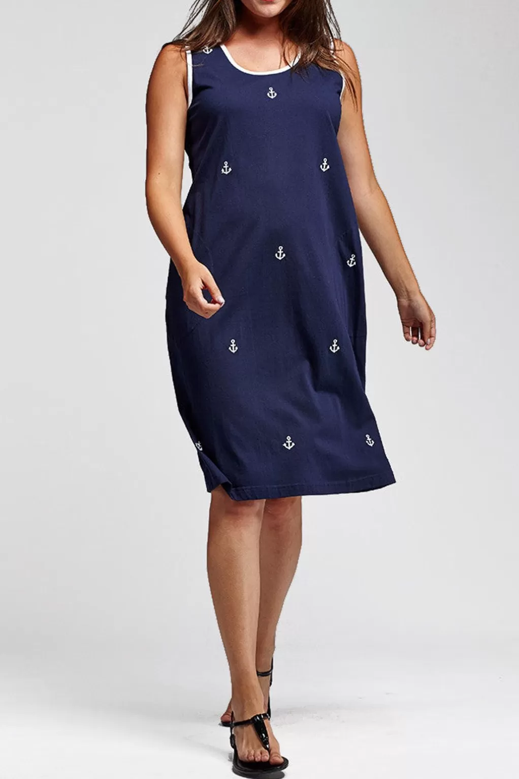 La Cera™ Sleeveless Anchor Print Dress