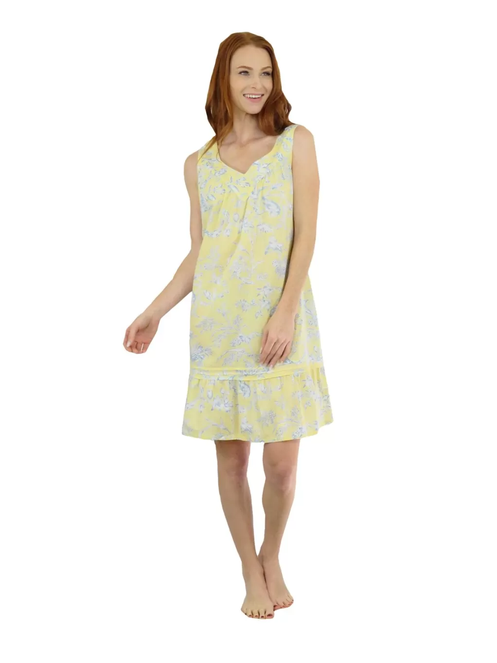 La Cera™ Sleeveless French Toile Cotton Chemise