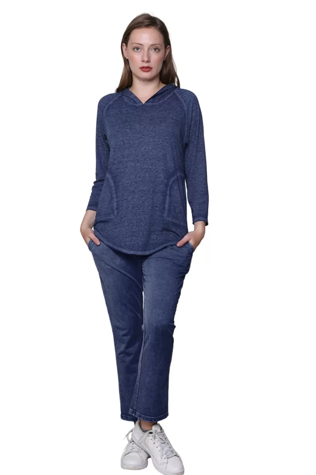 La Cera™ Soft & Supple 2-Piece Hooded Knit Sweatpants Set