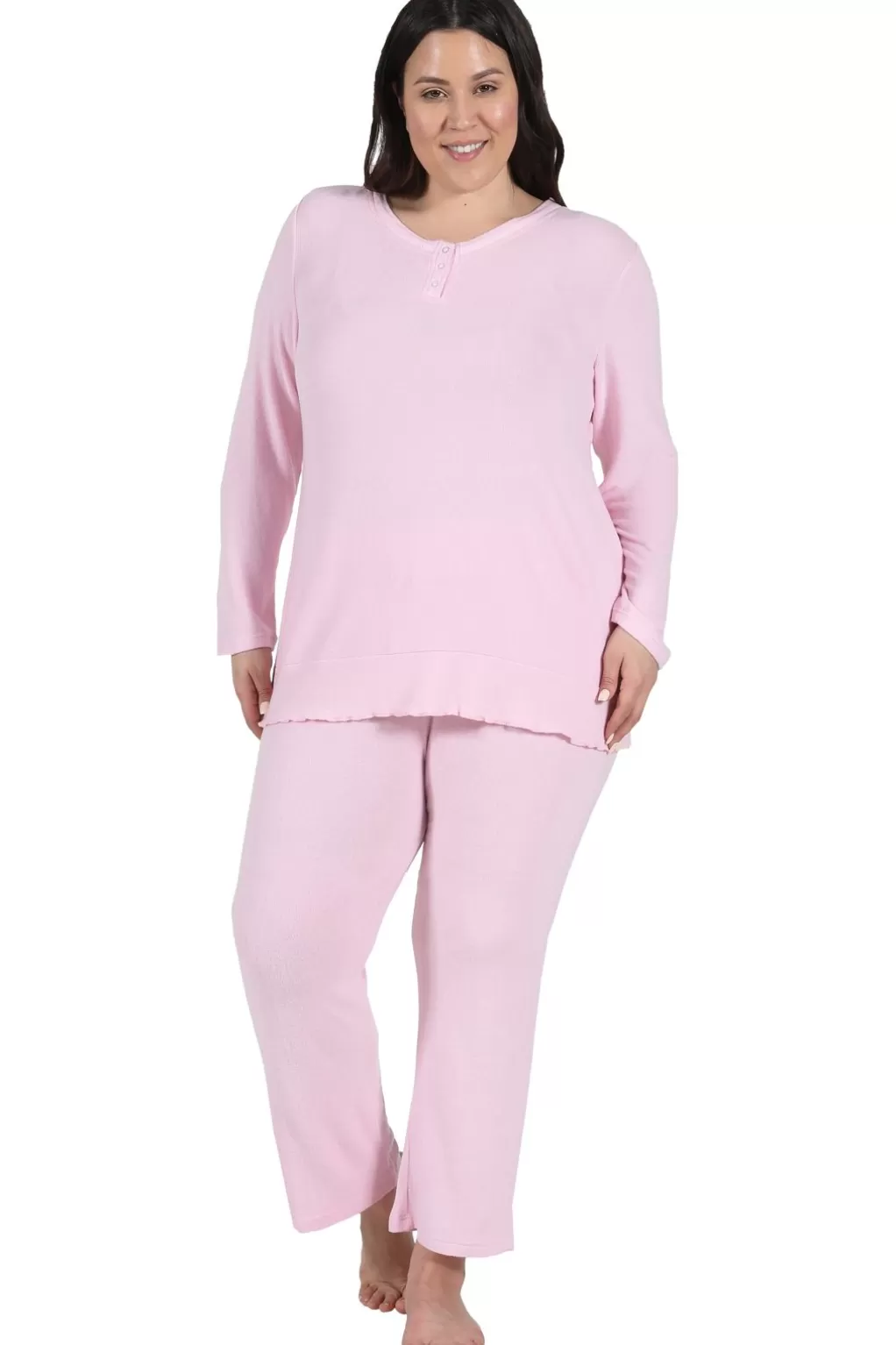 La Cera™ The Comfort Collection Plus Size Snap Pj Set