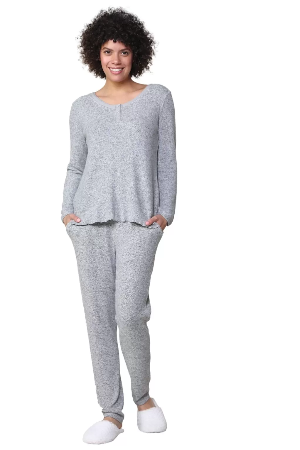 La Cera™ The Comfort Collection Snap Pj Set