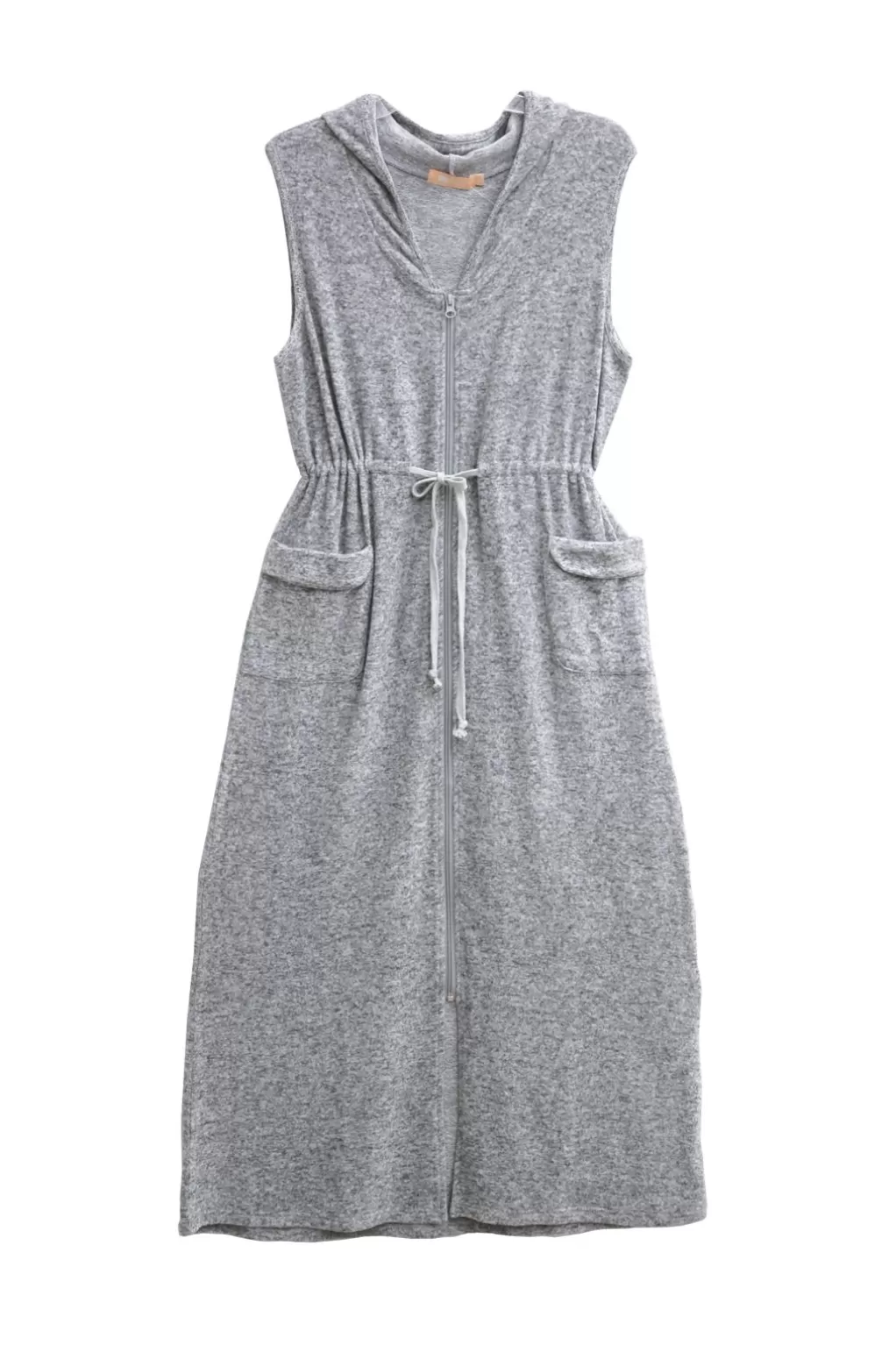 La Cera™ The Sleeveless Long Zip Hoodie - Plus Size