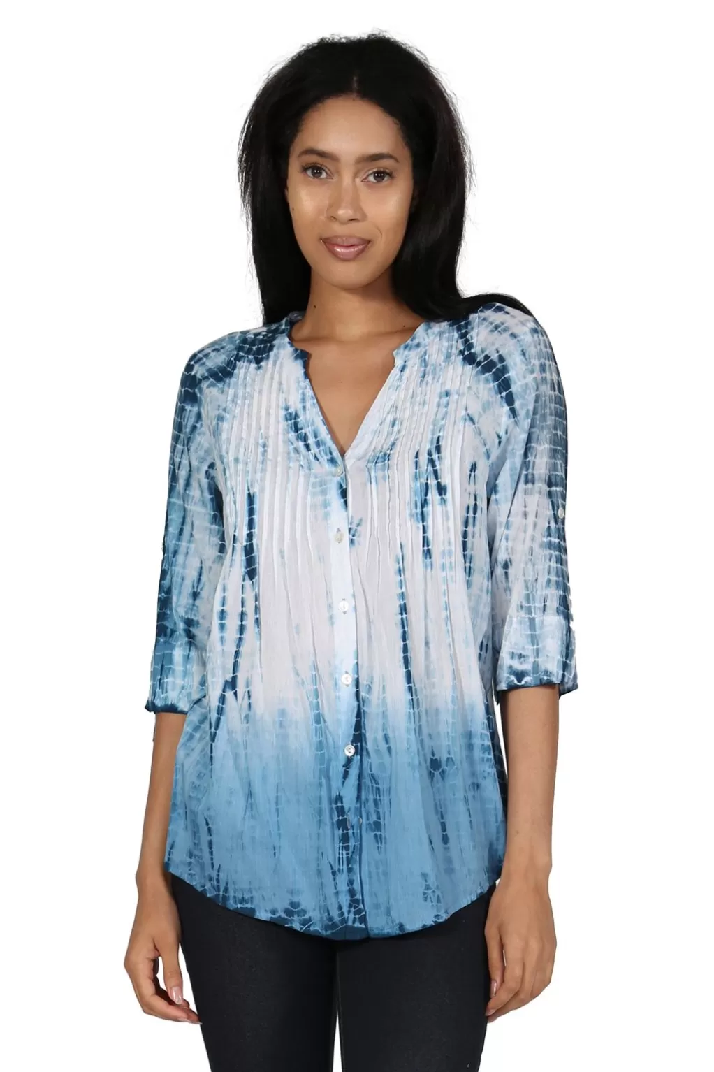 La Cera™ Tie Dye Pleated Tunic