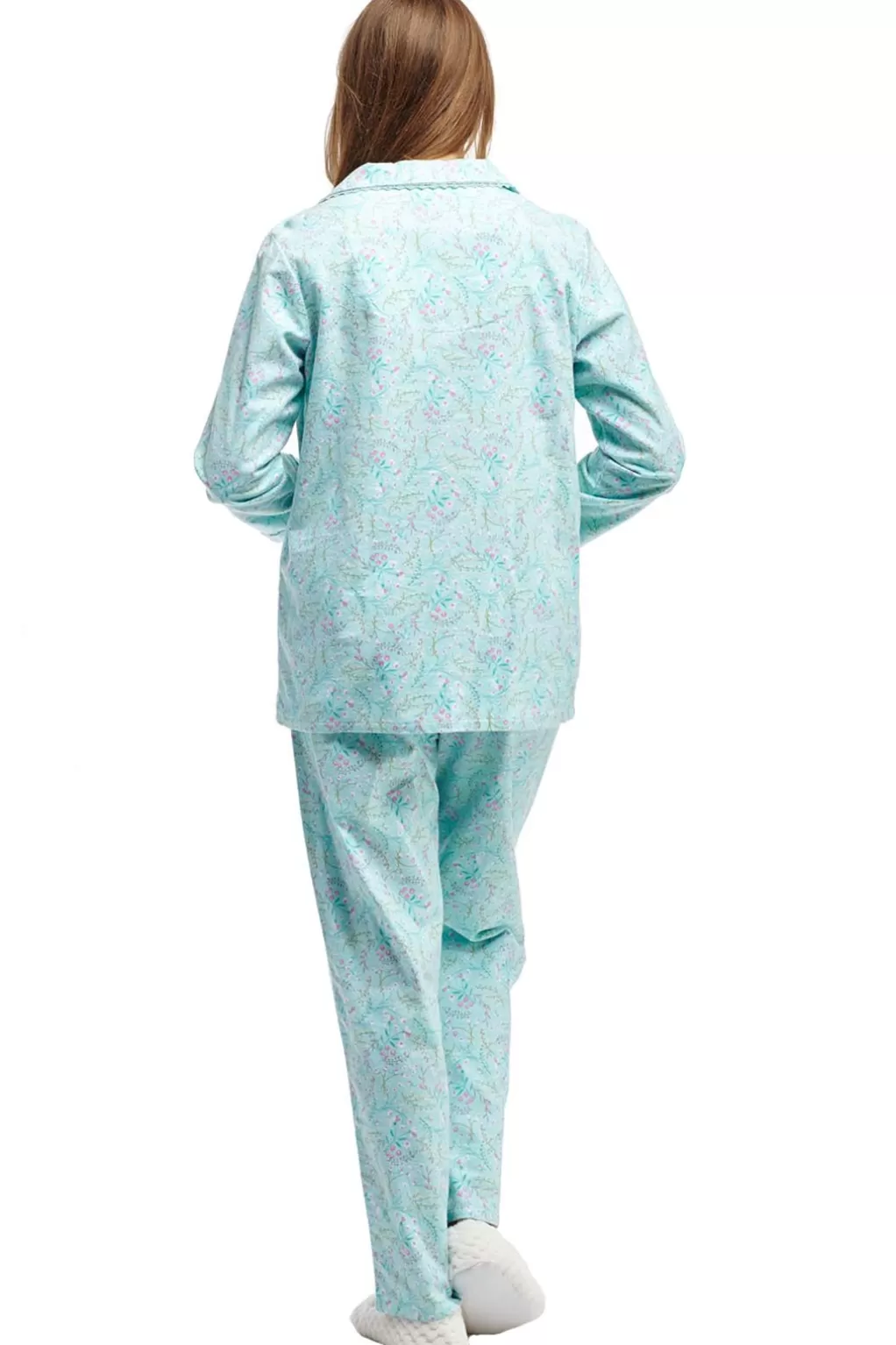 La Cera™ Wispy Floral Flannel Pajama Set